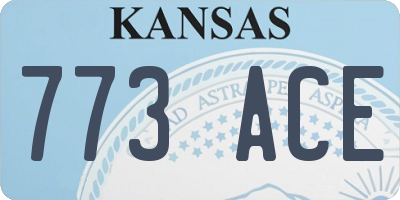KS license plate 773ACE