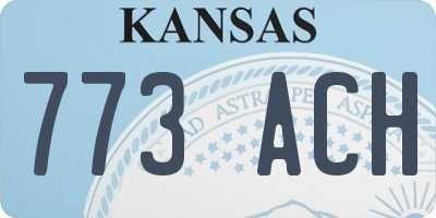 KS license plate 773ACH