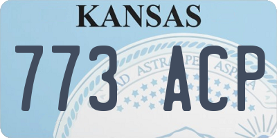 KS license plate 773ACP