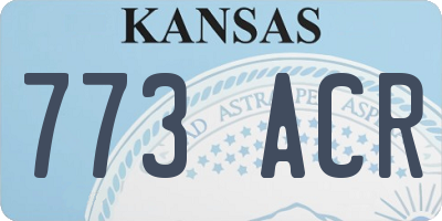 KS license plate 773ACR