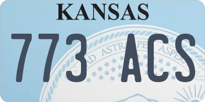 KS license plate 773ACS