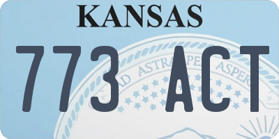 KS license plate 773ACT