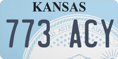 KS license plate 773ACY