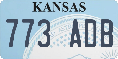KS license plate 773ADB