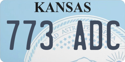 KS license plate 773ADC