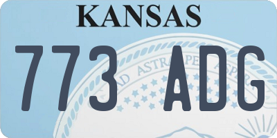 KS license plate 773ADG