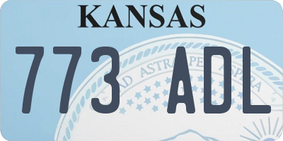 KS license plate 773ADL