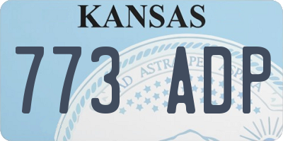KS license plate 773ADP