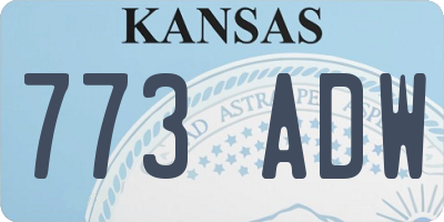 KS license plate 773ADW