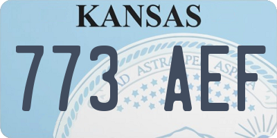 KS license plate 773AEF