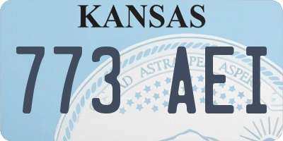 KS license plate 773AEI