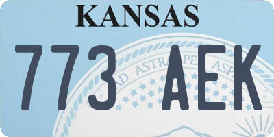 KS license plate 773AEK