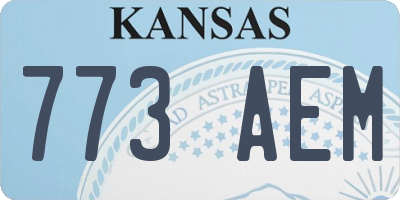KS license plate 773AEM