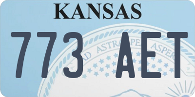 KS license plate 773AET