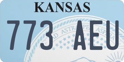 KS license plate 773AEU