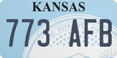 KS license plate 773AFB