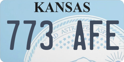 KS license plate 773AFE