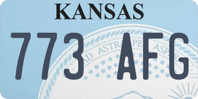 KS license plate 773AFG