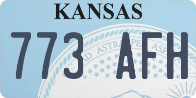 KS license plate 773AFH