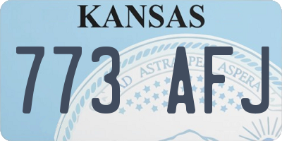 KS license plate 773AFJ