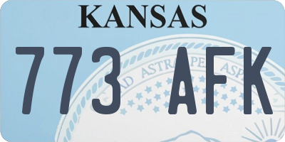 KS license plate 773AFK