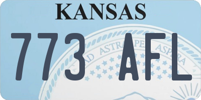 KS license plate 773AFL
