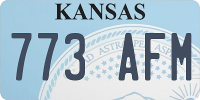 KS license plate 773AFM