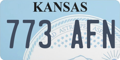 KS license plate 773AFN