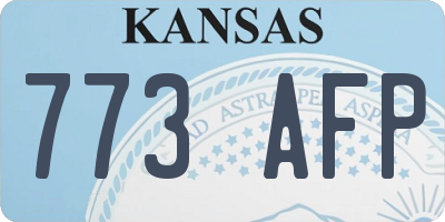 KS license plate 773AFP