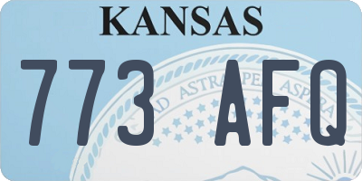 KS license plate 773AFQ