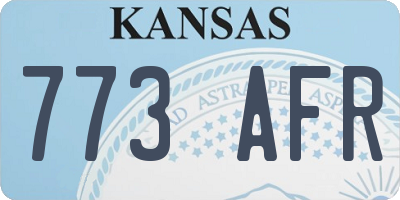 KS license plate 773AFR