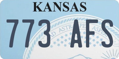 KS license plate 773AFS