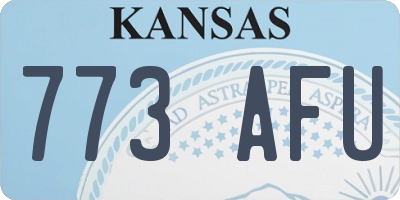 KS license plate 773AFU