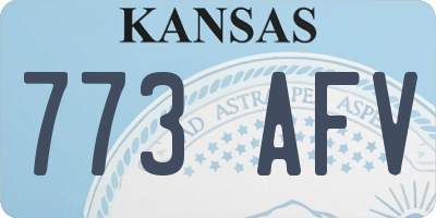 KS license plate 773AFV