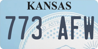 KS license plate 773AFW