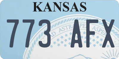 KS license plate 773AFX