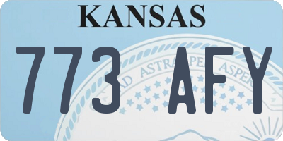 KS license plate 773AFY