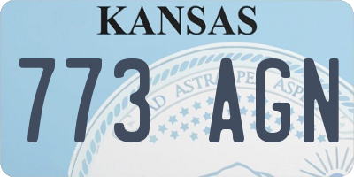 KS license plate 773AGN