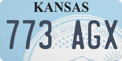 KS license plate 773AGX