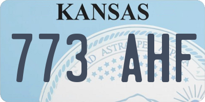 KS license plate 773AHF