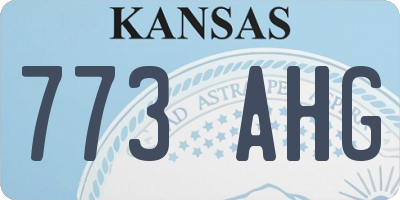 KS license plate 773AHG