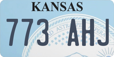KS license plate 773AHJ