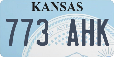 KS license plate 773AHK