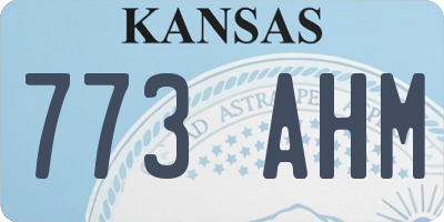 KS license plate 773AHM