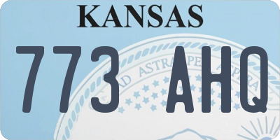 KS license plate 773AHQ