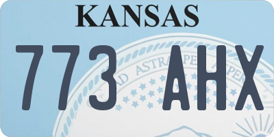 KS license plate 773AHX