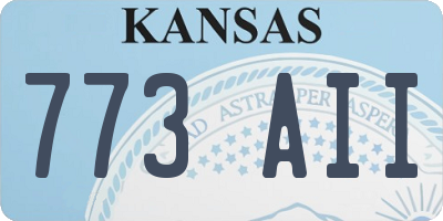 KS license plate 773AII