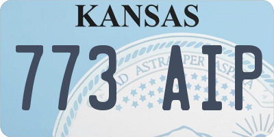 KS license plate 773AIP