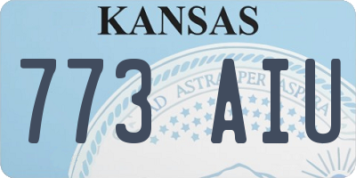 KS license plate 773AIU