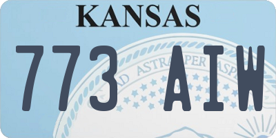 KS license plate 773AIW